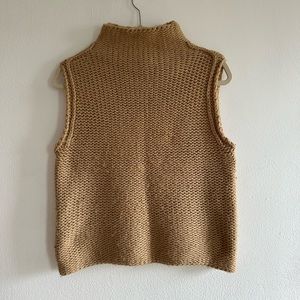 Vintage camel knit sweater vest